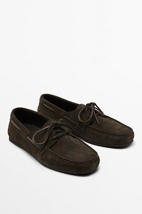 کفش کلاسیک قهوه ای مردانه جیر Massimo Dutti - کد 951000476