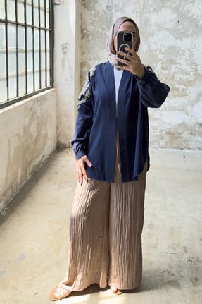 کت سرمه ای زنانه اورسایز Hatun Atila - کد 951067768
