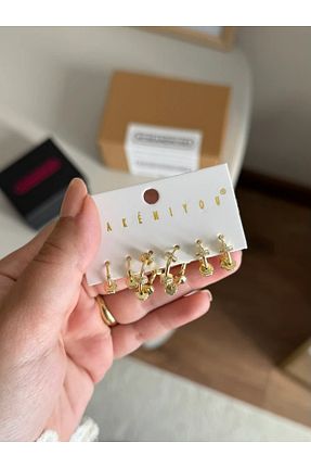 گوشواره جواهر طلائی حلقه RoseandRoses - کد 951238100