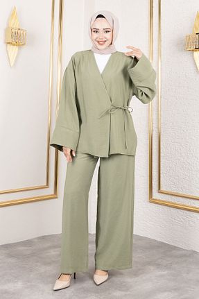 ست بالاتنه و پائین تنه حجاب سبز زنانه رگولار Tesettür Dünyası - کد 951535621