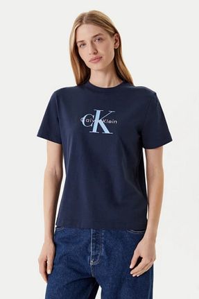 تیشرت سرمه ای زنانه رگولار Calvin Klein - کد 951475091