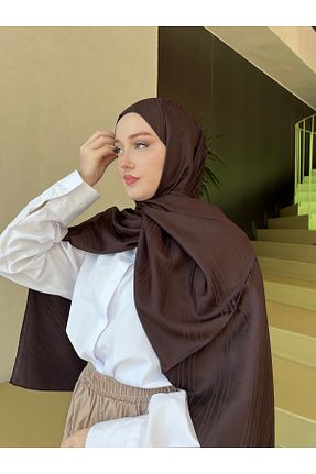 شال قهوه ای زنانه hijabchi - کد 951560178