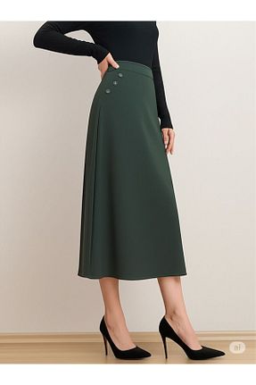 دامن خاکی زنانه لیکرا ECEYLÜL MODA - کد 951608255