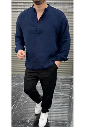پیراهن سرمه ای مردانه گشاد ferywear - کد 951610210