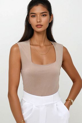 بلوز بژ زنانه ساده Trend Alaçatı Stili - کد 950629230