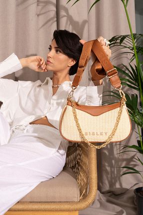 کیف دوشی بژ زنانه چرم مصنوعی Sisley - کد 850004304