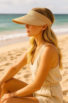 کلاه بژ زنانه حصیر Axesoire - کد 838475875