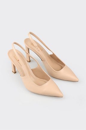 کفش پاشنه بلند کلاسیک بژ زنانه پلی اورتان Elle - کد 845019371