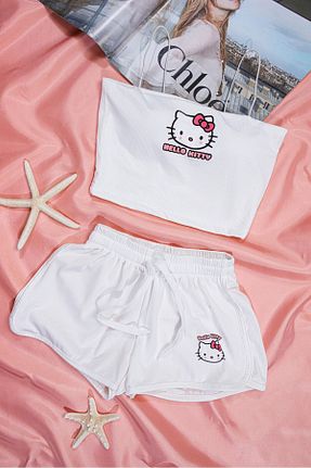 ست لباس راحتی سفید زنانه ساده Fleur de Lingerie - کد 947687253