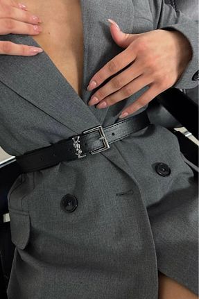 کمربند مشکی زنانه چرم مصنوعی MUJGANERDOGANDESIGN - کد 895518687