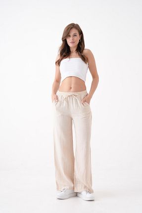 شلوار بژ زنانه پنبه ای Butik - کد 944488981