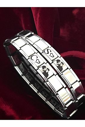 دستبند استیل (فولاد) طوسی زنانه استیل ضد زنگ Vamoria - کد 927143161