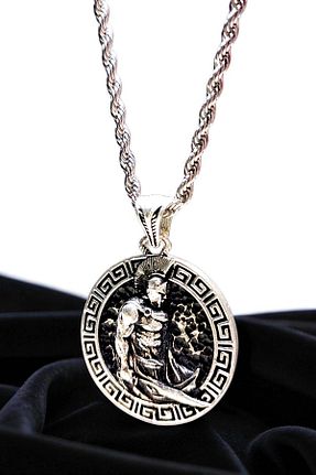 گردنبند استیل ( فولاد ) سفید مردانه روکش نقره AK STORE SİLVER - کد 888522802