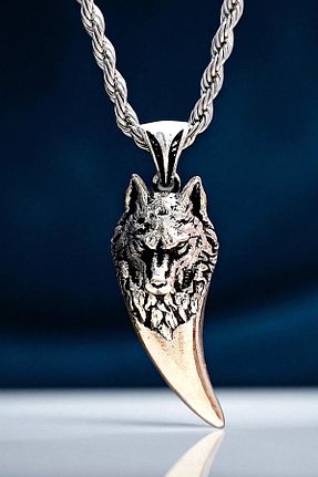گردنبند استیل ( فولاد ) سفید مردانه روکش نقره AK STORE SİLVER - کد 932578363