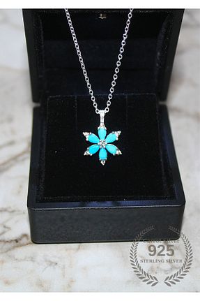 گردنبند نقره آبی زنانه 925 عیار carrot silver - کد 950127025