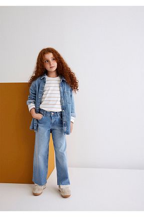 شلوار جین آبی بچه گانه پاچه گشاد Mavi - کد 308664157