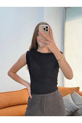 بلوز مشکی زنانه ساده peri tower - کد 854740785