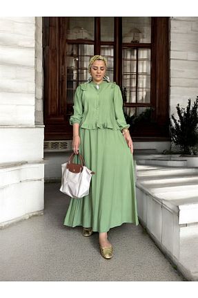 ست بالاتنه و پائین تنه حجاب رنگی زنانه بافتنی Aselim Hijap Moda - کد 949192971