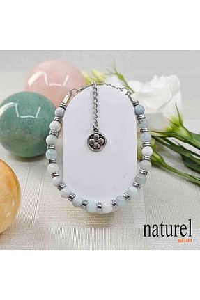 دستبند جواهر آبی زنانه سنگ طبیعی Naturel Tılsım - کد 950083172