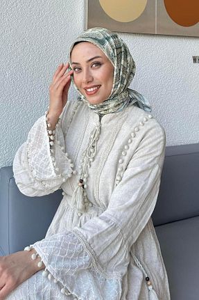 روسری بژ پلی استر lamelif - کد 939115382