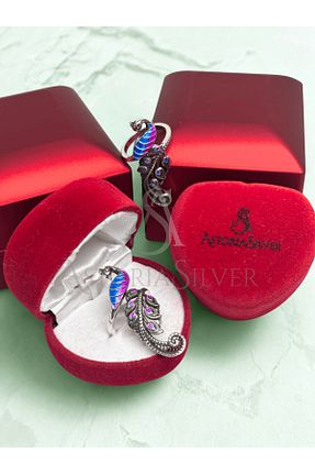 انگشتر نقره رنگی زنانه زیرکن AstoriaSilver - کد 892527522