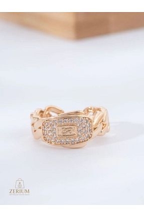 انگشتر استیل (فولاد) طلائی زنانه استیل (فولاد) ZERİUM - کد 946308521