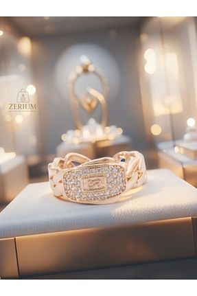 انگشتر استیل (فولاد) طلائی زنانه استیل (فولاد) ZERİUM - کد 946308521