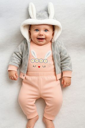 ست نوزادی صورتی بچه گانه پنبه ای VEGAMOD - کد 383045706
