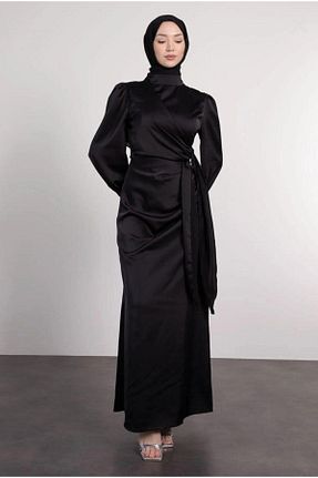 لباس مجلسی حجاب مشکی زنانه یقه ایستاده Suedcollection - کد 818697593