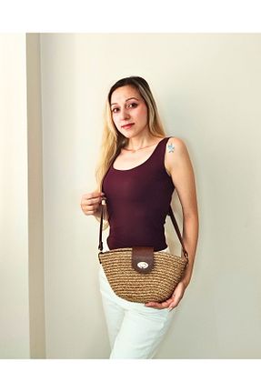 کیف دوشی قهوه ای زنانه حصیر LadyVenüs - کد 950992513