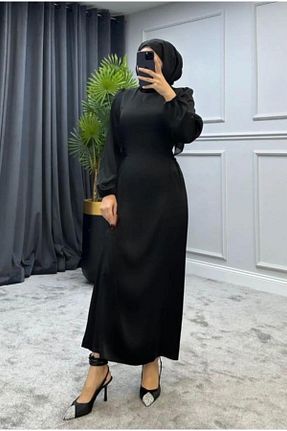لباس مجلسی حجاب مشکی زنانه یقه ایستاده Suedcollection - کد 816429760