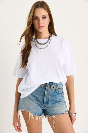 تیشرت سفید زنانه رگولار Bianco Lucci - کد 929224614