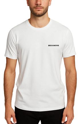 تیشرت سفید مردانه رگولار BRAINWEAR - کد 950585571