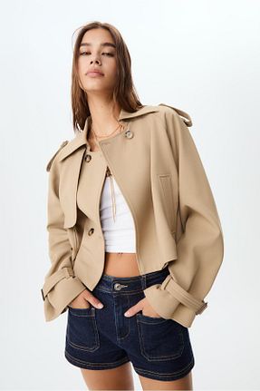 ترنچکت بژ زنانه پلی استر Stradivarius - کد 862573193