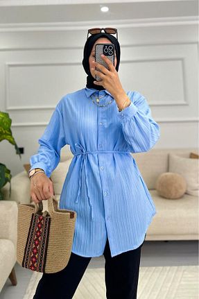 پیراهن حجاب آبی زنانه رگولار HİFADEN - کد 871439180