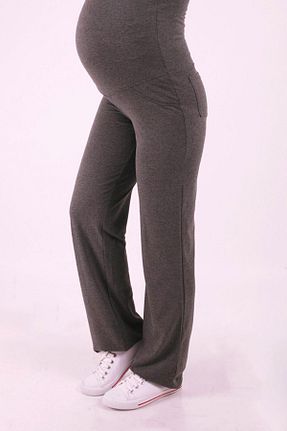 شلوار گرمکن بارداری طوسی زنانه پنبه ای Işşıl - کد 7030499