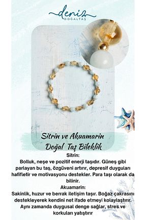 دستبند جواهر رنگی زنانه سنگ طبیعی Deniz Doğal Taş - کد 917261475