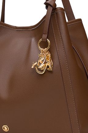 کیف دوشی قهوه ای زنانه چرم مصنوعی U.S. Polo Assn. - کد 940637287
