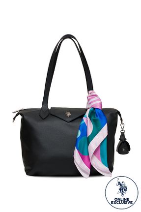 کیف دوشی مشکی زنانه چرم مصنوعی U.S. Polo Assn. - کد 940635470