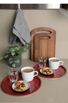 سینی قرمز فلزی Sarkap - کد 891361354