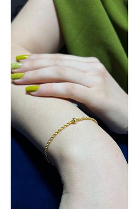 دستبند طلا سبز زنانه 14 عیار kuyumcu nurettin - کد 943337649