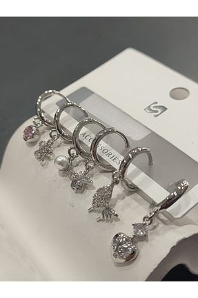 گوشواره جواهر طوسی مروارید Bijutek - کد 937280254