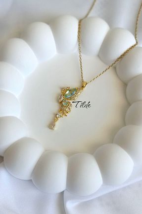 گردنبند استیل ( فولاد ) زرد زنانه استیل ضد زنگ Tilde - کد 950686197