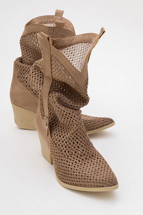 چکمه بژ زنانه چرم مصنوعی luvishoes - کد 949565106