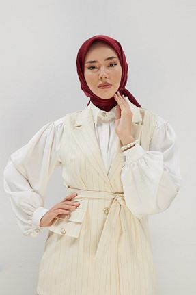 روسری زرشکی پلی استر Silk Home - کد 775784535