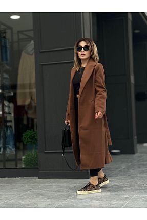 پالتو پشمی رنگی زنانه اورسایز IŞILDA FASHION - کد 949935985