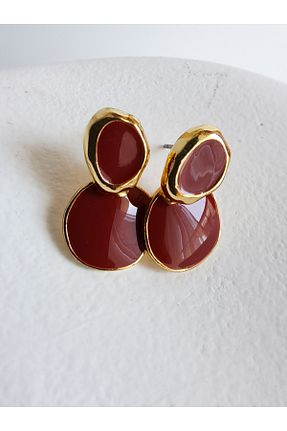 گوشواره جواهر زرشکی میخ BHR AKSESUAR - کد 950318440