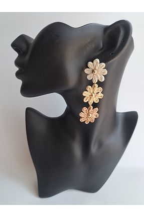 گوشواره جواهر قهوه ای حصیر BHR AKSESUAR - کد 950318472