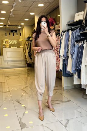 شلوار بژ زنانه پلی استر Vosse - کد 950540622