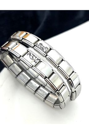 دستبند استیل (فولاد) طوسی استیل ضد زنگ Vamoria - کد 950547640